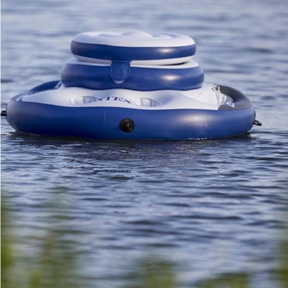 Intex Mega Chill Swimming Pool Inflatable Floating 24 Can Beverage Cooler Holder